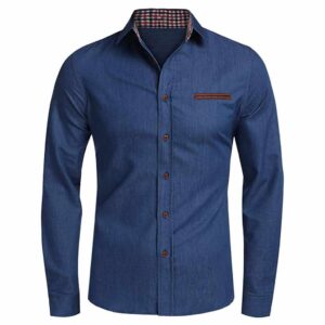 Camisa estrecha azul